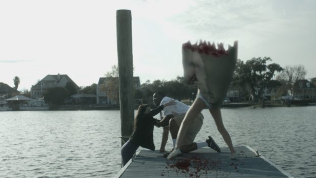 De special effects in Shark Island zijn nogal slecht